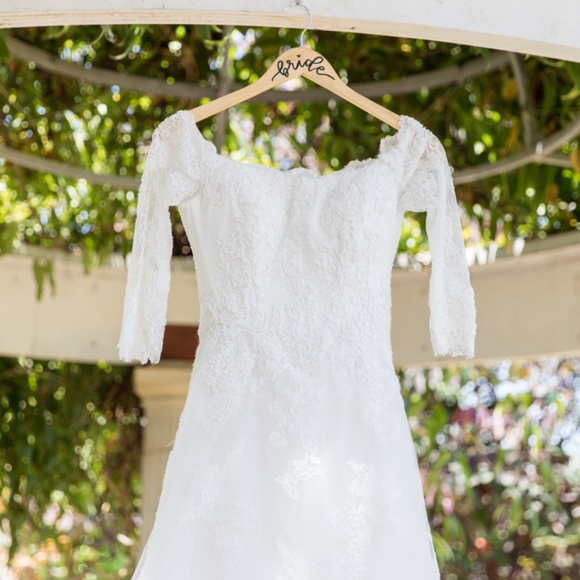 La Sposa Off-Shoulder Lace Wedding Dress - Picture 4 of 7